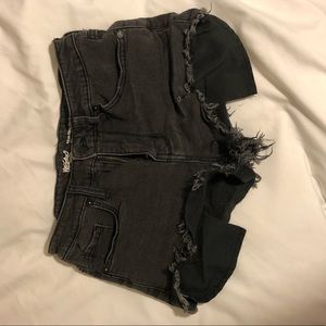 High Rise Black Mini Shorts